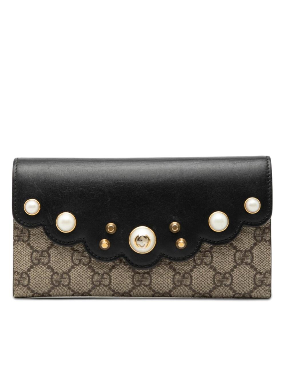 Gucci Gg Supreme Pearl Studded Peony #339745G38B